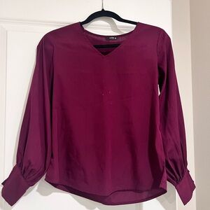 Elegant Women's V-Neck Blouse in Rich Purple